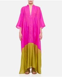 THE ROSE IBIZA - Silk Bicolor Tunic Dress - Lyst