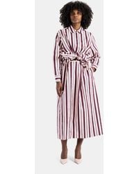 Casey Casey - Pi Striped Shirt Bordeaux And - Lyst