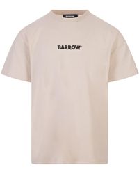 Barrow - Dove T-Shirt With Front And Back Logo Print - Lyst