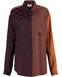 Moschino - Silk-Blend Shirt Viscose - Lyst