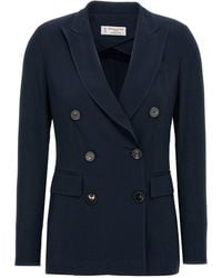 Alberto Biani - Double-Breasted Viscose Blazer - Lyst