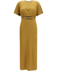 Pinko - Midi Dress With A Cut-Out Detailing Cotton - Lyst