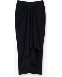 Givenchy - Draped Crepe Cady Midi Skirt - Lyst