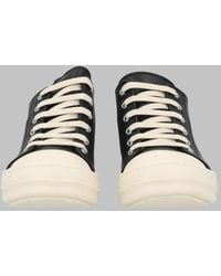 Rick Owens - Low-Top Leather Sneakers Cow Trainers - Lyst