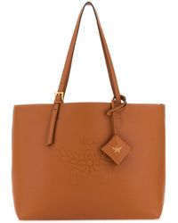 MCM - Caramel Leather Medium Himmel Shopping Bag - Lyst