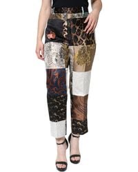 Dolce & Gabbana - Patchwork Jacquard High Waist Pants - Lyst