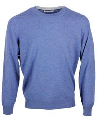 Brunello Cucinelli - Long-sleeved Crew-neck Sweater In Fine 2-ply 100% Cashmere - Lyst