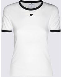Courreges - Courrèges Contrast Cotton T-Shirt - Lyst