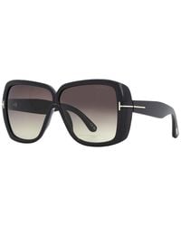 Tom Ford - Sunglasses Square Full Rim, Shiny Frame And Gradient Smoke Lens Ft103701B - Lyst
