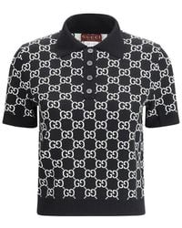 Gucci - GG Wool Jacquard Polo Top - Lyst