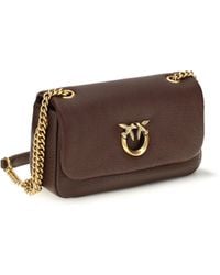 Pinko - Medium Love Bag Click Soft Horizontal Shoulder Calf Leather Bos Taurus - Lyst