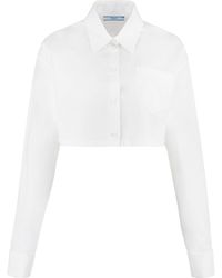 Prada - Poplin Cropped Shirt - Lyst