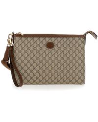 Gucci - And Ebony Pouch With Gg Patch - Lyst