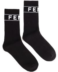 Fendi - Soft Cotton Terry Socks - Lyst