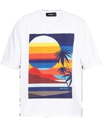 DSquared² - Summer Lovers Loose Fit Sunset T-Shirt - Lyst