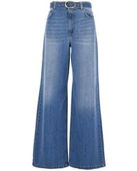 Twinset - Five-Pocket Design Jeans With Belt And Faded Effect - Lyst