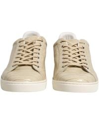 Dolce & Gabbana - London Low Top Leather Sneakers Shoes Crocodile+05Lf - Lyst