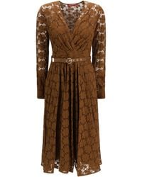 Max Mara - Agrume Midi Dress Lace Polyamide; Cotton - Lyst