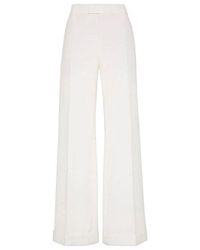 Brunello Cucinelli - Off Wide Leg Trousers - Lyst