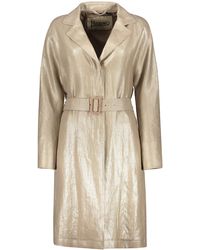 Herno - Linen Trench Coat - Lyst