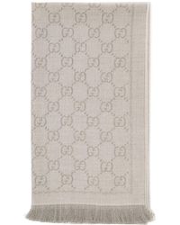 Gucci - Knit Scarf Gg Jacquard Wool - Lyst