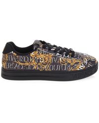 Versace - Barocco Printed Lace-Up Sneakers - Lyst