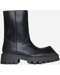 Balenciaga - Rhino Leather Ankle Boots - Lyst