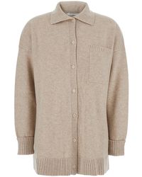 Max Mara - Cashmere Cardigan With Classic Collar Tops - Lyst