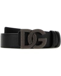 Dolce & Gabbana - Black Leather Reversible Belt - Lyst