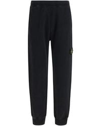 Stone Island - Black Cotton Joggers (workout Pants) - Lyst
