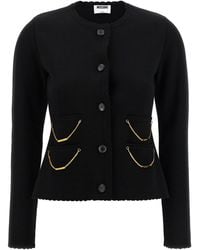 Moschino - Chain Cardigan With Laced Hem - Lyst