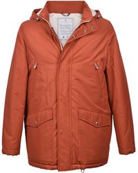 Brunello Cucinelli - Rust Cotton Blend Puffer Jacket - Lyst