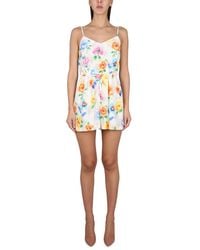 Moschino - Floral Sweetheart Neckline Jumpsuit - Lyst