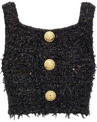 Balmain - Lurex Tweed Top - Lyst