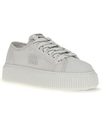 Miu Miu - Platform Sneakers Upper: Polyamide Lace-Up Shoes - Lyst