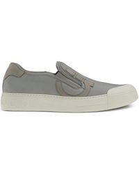 Ferragamo - Ferragamo Marino Gancini-Logo Slip-On Loafers - Lyst