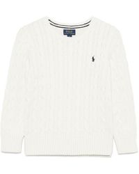 Polo Ralph Lauren - Sweater Cable-Knit Cotton Pony Embroidery Tops - Lyst