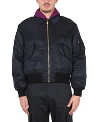 Versace - Bomber Jacket With Applied Logo - Lyst