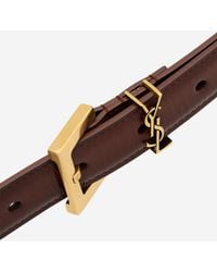 Saint Laurent - Leather Belt Cassandre Calfskin - Lyst