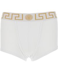 Versace - Slip With Elastic Waist And Greca Motif - Lyst