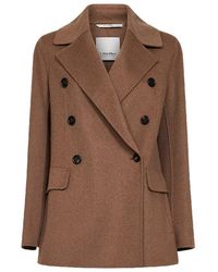 Max Mara - Camel Smmrita Double-Breasted Jacket - Lyst