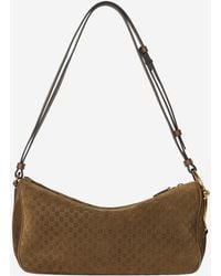 Gucci - Half Horsebit Shoulder Bag Suede Handbags - Lyst