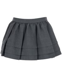 ShuShu/Tong - Skirt Tuck Detail Pleated Wool-Blend - Lyst