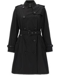 Burberry Amberford Hooded Trench Coat in Black | Lyst