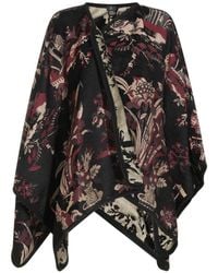 Etro - Cape With Floral Jacquard Pattern Cotton Jacket - Lyst