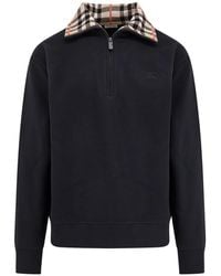 Burberry - Traditional Check Half-Zip Sweater - Lyst