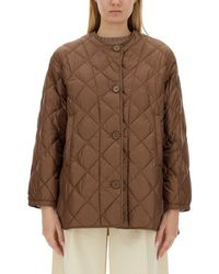 Max Mara - Buttoned Long-Sleeved Quilted Jacket - Lyst