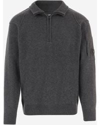 C.P. Company - Half-Zip Sweater Wool-Blend Wool Polyamide - Lyst
