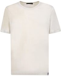 Lardini - Linen Cream T-Shirt - Lyst
