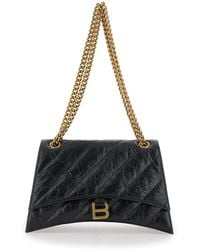 Balenciaga - Crush M Crossbody Bag With B Logo Calf Leather Shoulder - Lyst